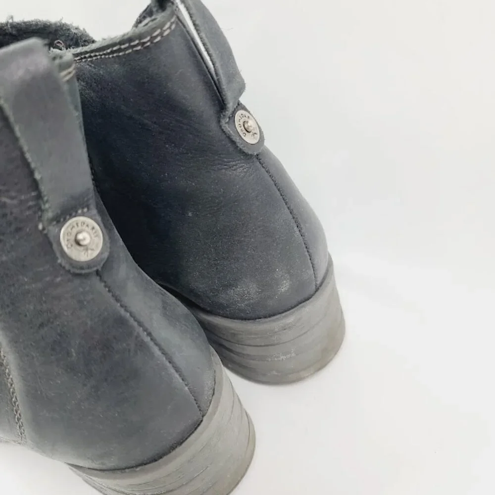 Dromedaris Women's Black Kelyn Leather Side Zip Classic Ankle Moto Bootie Size 7